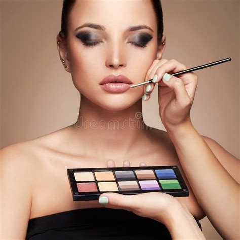 Beautiful Woman Beauty Girl With Make Upmakeup Artist Applies