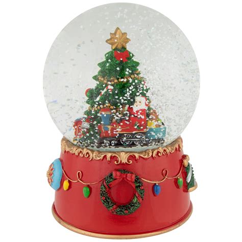 8" Christmas Tree Village Train Musical Snow Globe | Christmas Central