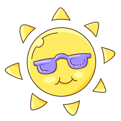 Summer Cartoon Clipart Sticker Sun Isolated 24817187 PNG