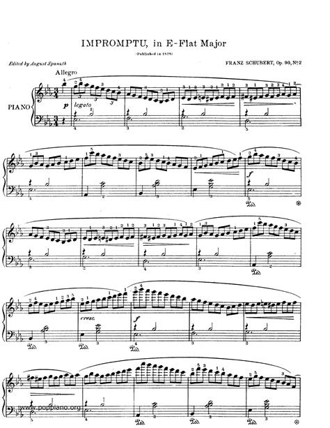 Franz Schubert Impromptu Op 90 No 2 琴譜pdf 香港流行鋼琴協會琴譜下載