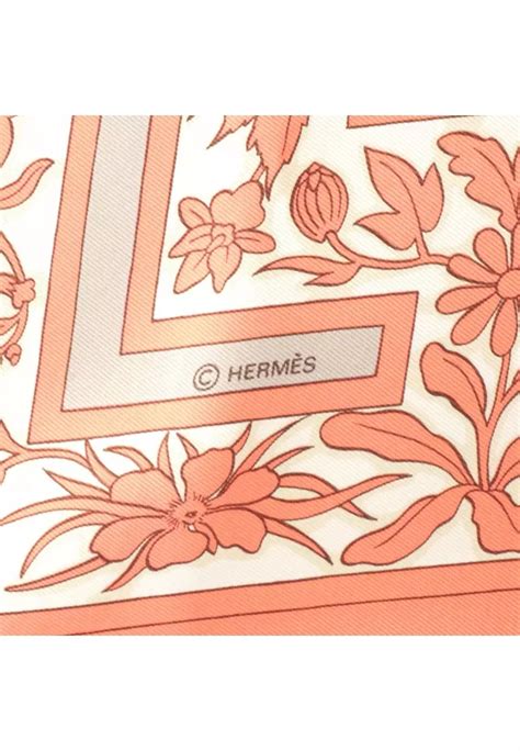 Buy Hermes Pre Loved Herm S Carres Joyaux De Lete Scarf Silk Coral