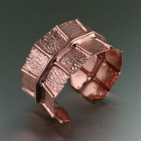 Handmade Copper Fold Formed Cuff Bracelet Johnsbrana