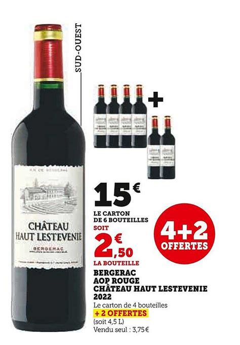 Promo Bergerac Aop Rouge Ch Teau Haut Lestevenie Chez U Express