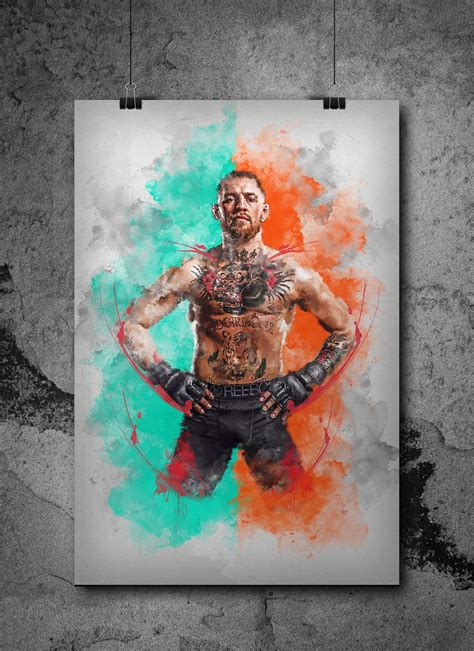 Conor Mcgregor Poster Sports Mma Wall Art Canvas Home Decor In Etsy