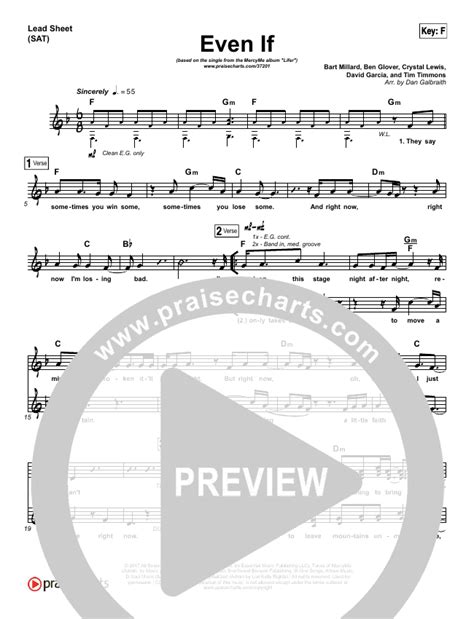 Even If Sheet Music PDF (MercyMe) - PraiseCharts