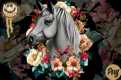 Horse Flowers Floral Graphic By Writelounge · Creative Fabrica