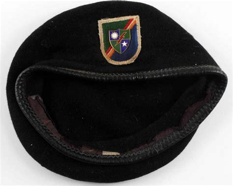 Sold Price: VIETNAM 75TH RANGER REGIMENT BLACK BERET W FLASH - July 3 ...