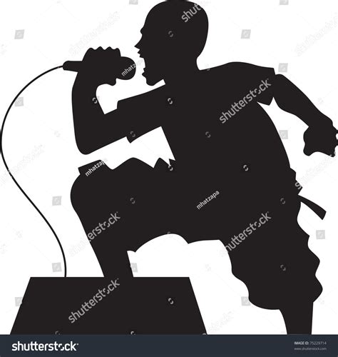 Man Singing Silhouette Stock Vector Illustration 75229714 Shutterstock