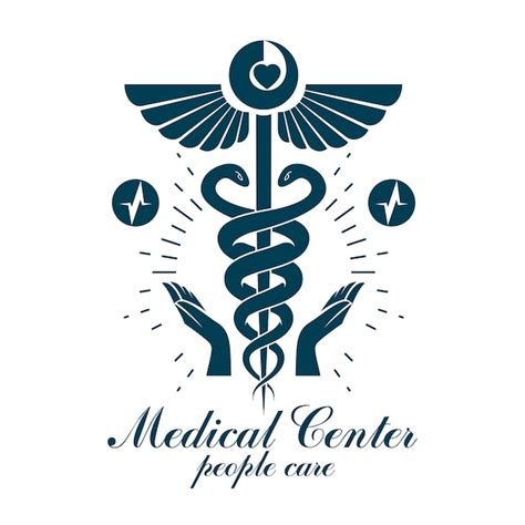 Icono de pharmacy caduceus logotipo médico creado con forma de corazón