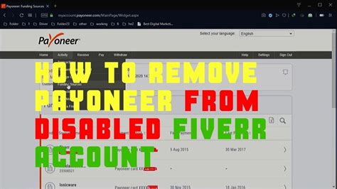 How To Remove Funding Source From Payoneer Change Or Remove Payoneer