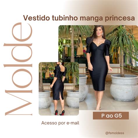 Molde Vestido Tubinho Manga Princesa Franciele Souza Hotmart