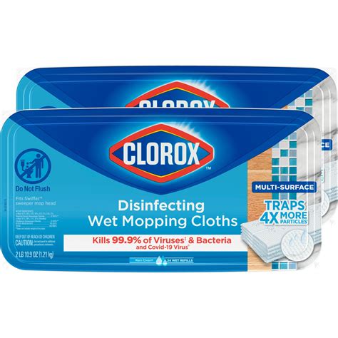 Clorox Disinfecting Wet Mopping Cloths Rain Clean Wet Refills