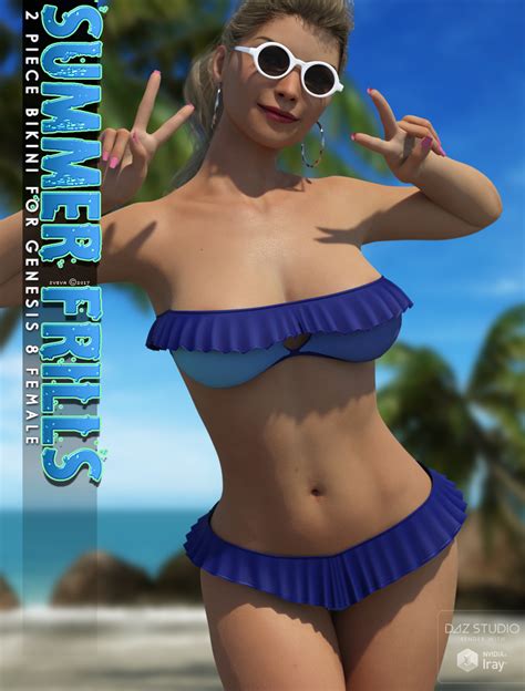 Summer Frills Bikini Genesis Female D Figure Assets Sveva