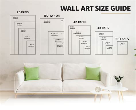 Wall Art Size Guide - Poster Size Chart - Frame Sizing Mockup - Wall