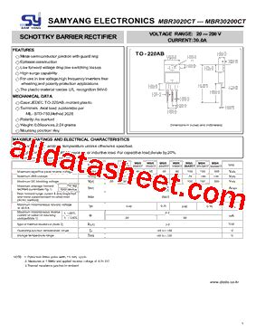 Mbr Ct Datasheet Pdf Samyang Electronics Co Ltd