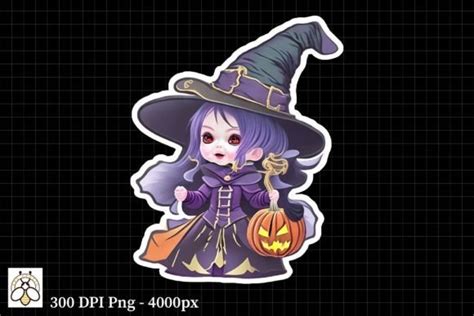 Halloween Witch Sticker Design Graphic By Bee CraftR Creative Fabrica