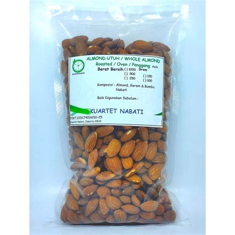 Jual Gr Roasted Almond Premium Kacang Almond Panggang Kupas Oven