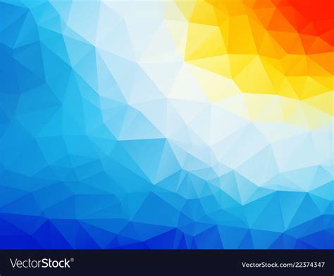 Blue yellow white background triangle Royalty Free Vector