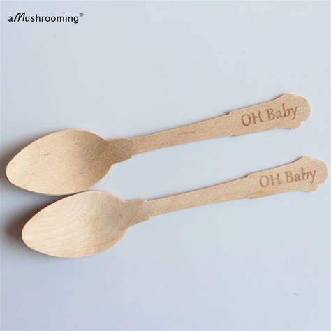 Customized Vintage Wooden Spoon 12cm Mini Ice Cream Spoons Wholesale