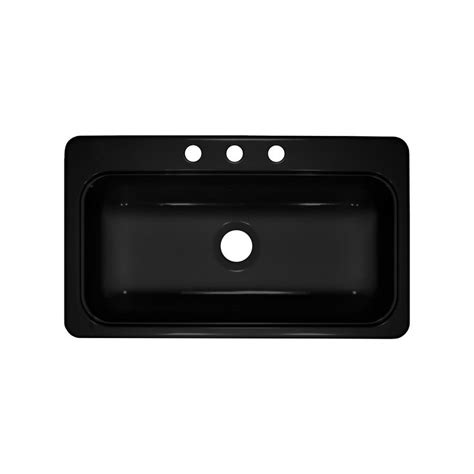 Shop Lyons Style Sb 19 In X 33 In Black Single Basin Acrylic Drop In 3