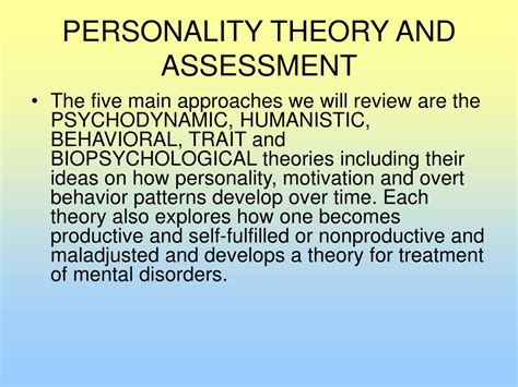 Ppt Personality Theory And Assessment Powerpoint Presentation Free Download Id 9693524