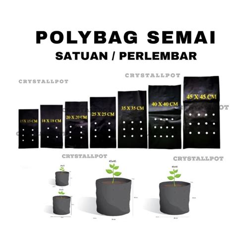 Jual Plastik POLYBAG Polibag Semai Tanaman Ecer Satuan KECIL SEDANG