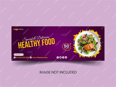 Premium Vector Healthy Food Face Book Cover Or Web Banner Template