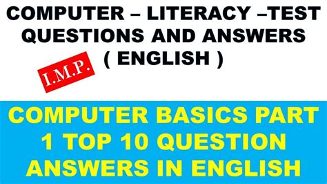 Computer Basics Top Question Answers For Computer Literacy Test