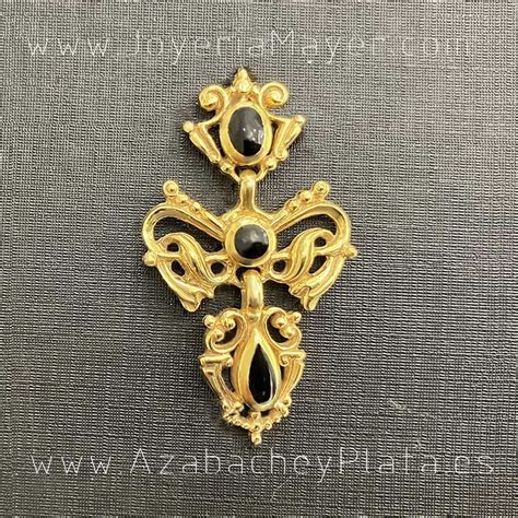 Colgante Tradicional De Plata Dorado Y Azabache Joyeria Mayer