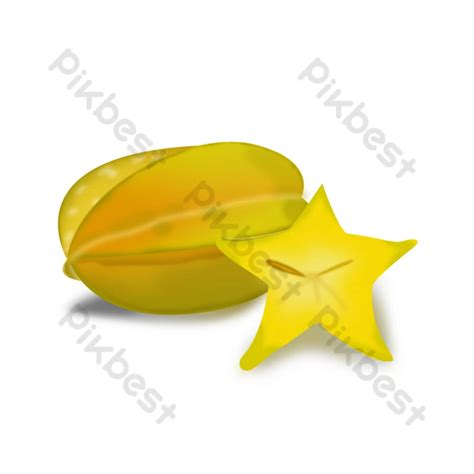 Carambola Fruta Desenhada à Mão Desenho Animado PSD baixar grátis