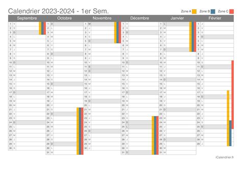 Calendrier Scolaire 2023 2024 Excel Word Et Pdf 57 Off