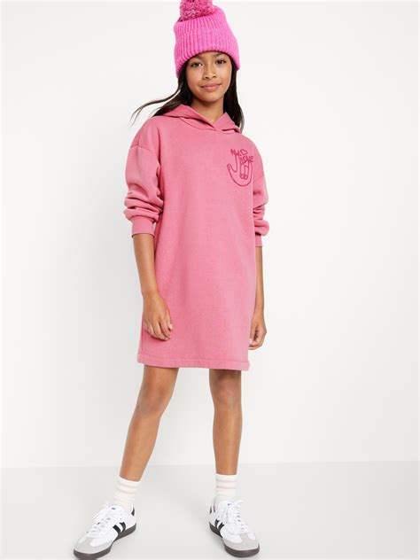 Long Sleeve Fleece Hoodie Dress For Girls Old Navy