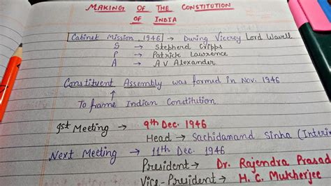 Making Of The Constitution Of India Handwritten Notes Lec 1