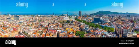 Aerial view of the port of Barcelona, Spain Stock Photo - Alamy