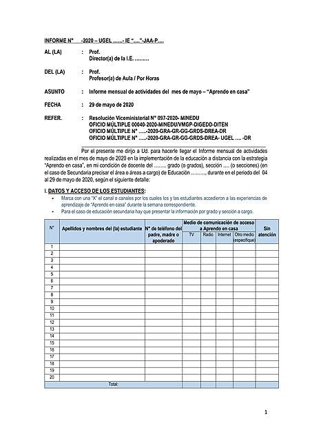 Arriba Imagen Modelo De Informe De Actividades Laborales Mensuales