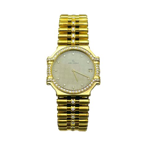 Montre Jean Lassale Thalassa En Or Jaune 18 Cts Avec 2 0 Cts De