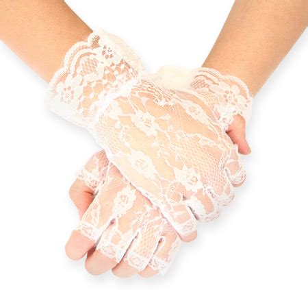 Fingerless Lace Gloves White