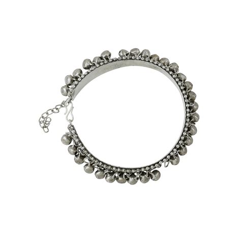 Silvermerc Designs Oxidised Silver Ghungroo Kada Bracelet Buy