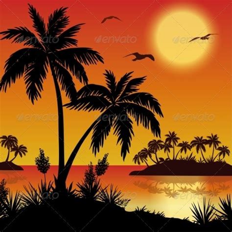 palm tree drawing sunset - Alysa Dickey