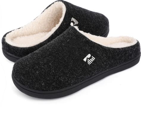 Rockdove Rock Dove Mens Evan Sherpa Lined Clog Slipper Blacksherpa