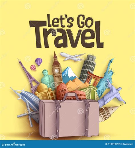 Travel Banner Vector Travel Tourist Concept Banner With Realistic