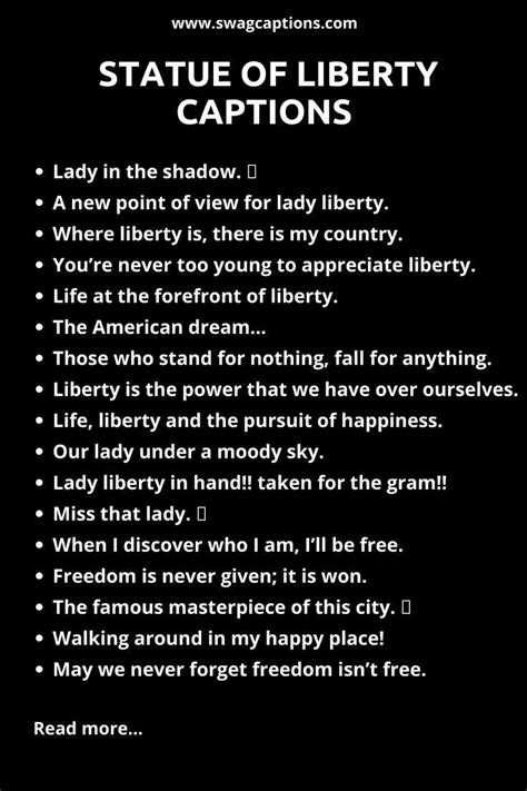 List Of Statue Of Liberty Instagram Captions Unique Captions Cool