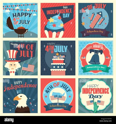 A Vector Illustration Of Fourth Of July Independence Day Icon Sets Stock Vector Image And Art Alamy