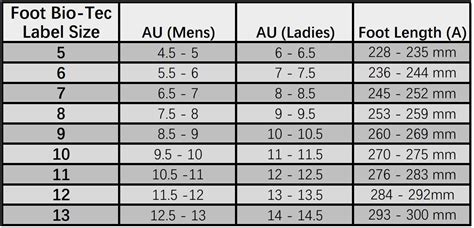 Female And Male Shoe Size Chart Ppgbbe Intranet Biologia Ufrj Br