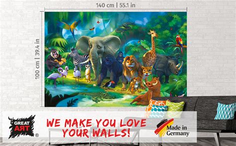 Great Art Xxl Poster Kinderzimmer Dschungel Tiere Wandbild