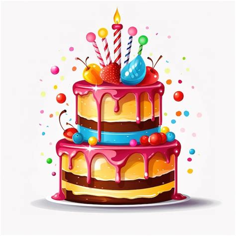 Gâteau d anniversaire illustration Photo Premium