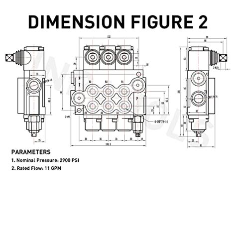 INPANOLS Hydraulic Control Valve With Joystick 3 Spool 11GPM Hydraulic