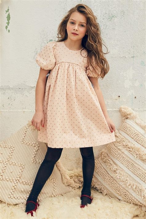 Girls Dress Nellystella Tabitha Lurex Mini Ruby