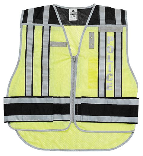 Grainger Approved Police Zipper Safety Vest Type P Class 2 High