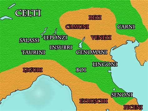 Peoples Of Cisalpine Gaul 391 192 Bc In Green Cisalpine Gaul Gallia